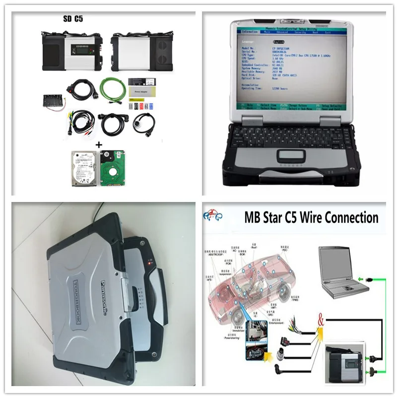  Ordenador portátil CF30 4G + MB Star C5 SD conectar HDD 201912 software MB Star diagnóstico herrami