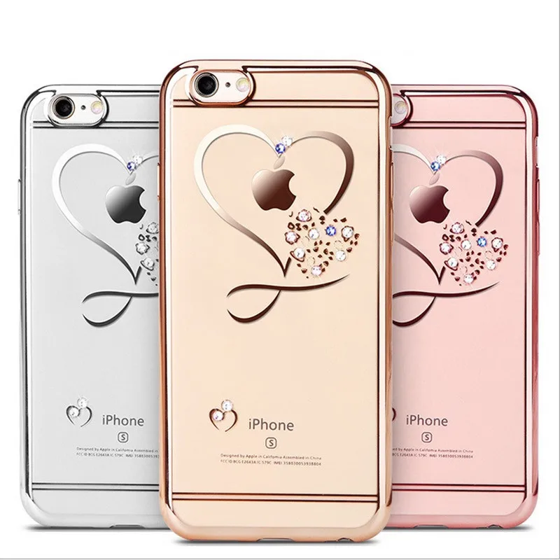 For iPhone 6 Case Ultra Thin Clean Soft TPU Crystal Phone Cases Rose Plating Glitter Diamond Cover For iPhone 6s 6 Plus 7 Plus For iPhone 6 Case Ultra Thin Clean Soft TPU Crystal Phone Cases Rose Plating Glitter Diamond Cover For iPhone 6s 6 Plus 7 Plus