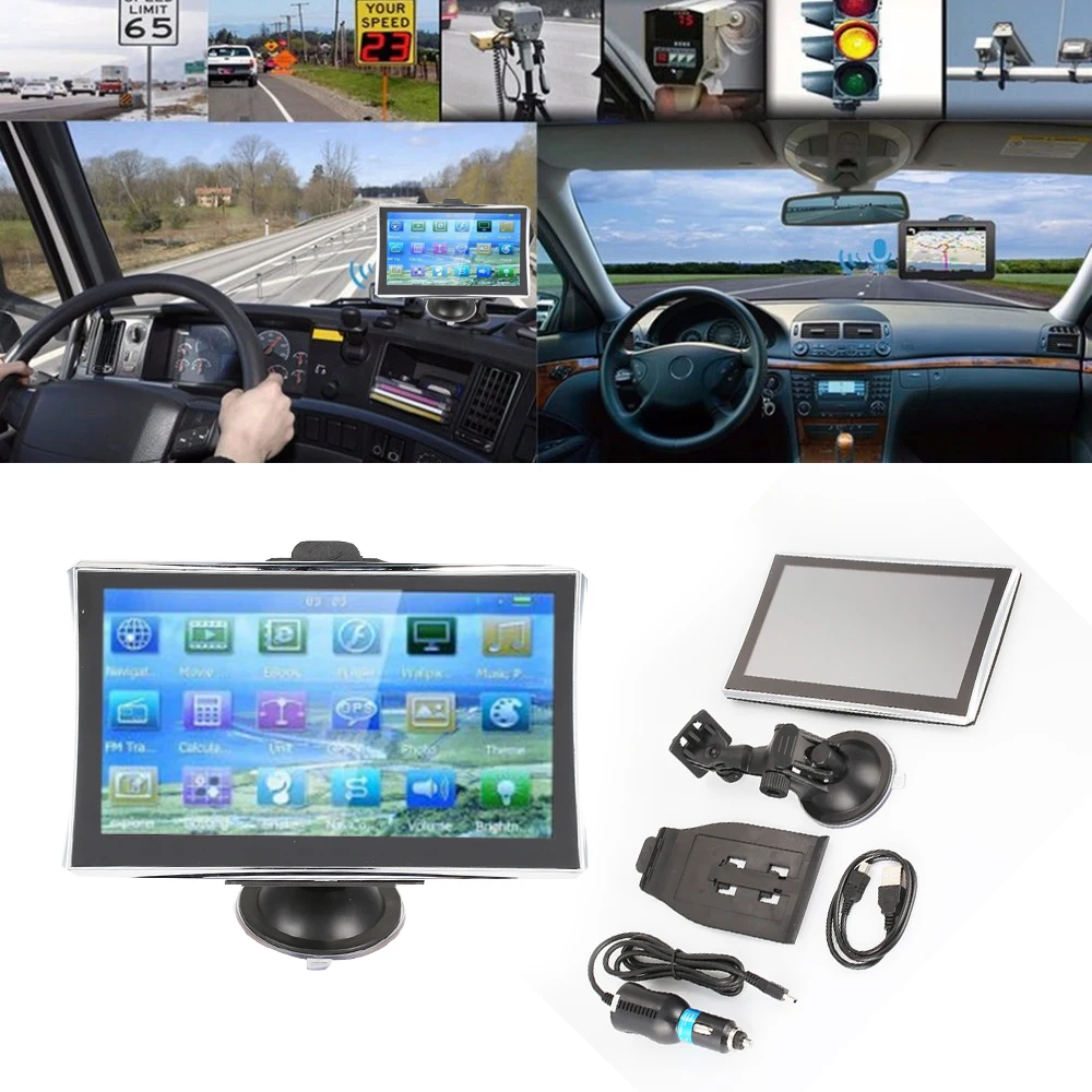 

Vehemo 7" Car GPS Navigation E-Book GPS Navigator Smart Game Player Truck Navigator 800MHZ Universal Video