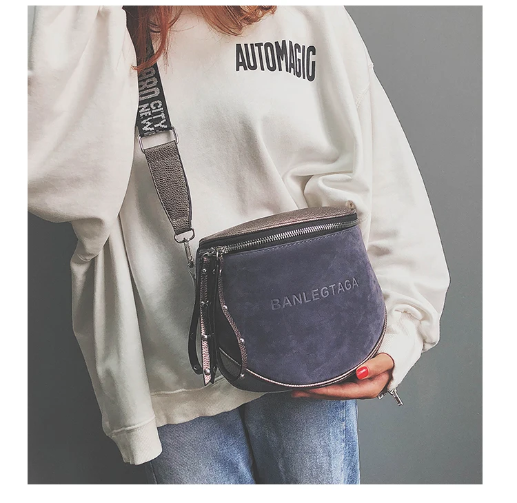 ZYJ Women Suede Leather Shoulder Handbags Waist Bags Chest Pack Girls Leisure Messenger Crossbody Casual Sling Bag Handbag (11)