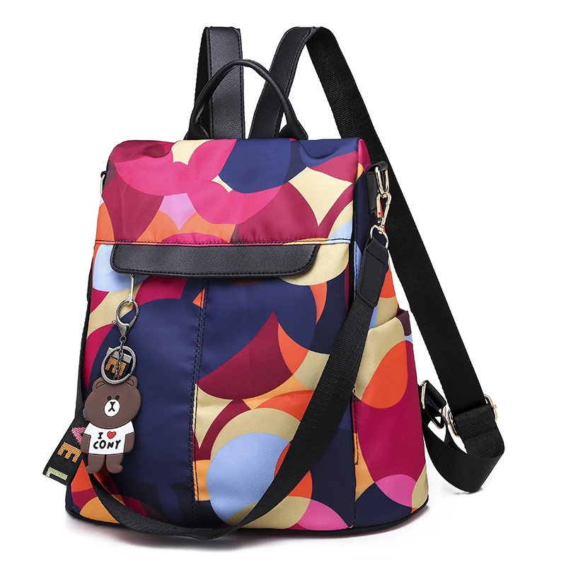 

High Quality Canvas Printed Heart Yellow Backpack Korean Style Students Travel Bag Girls School Bag Laptop Backpack
