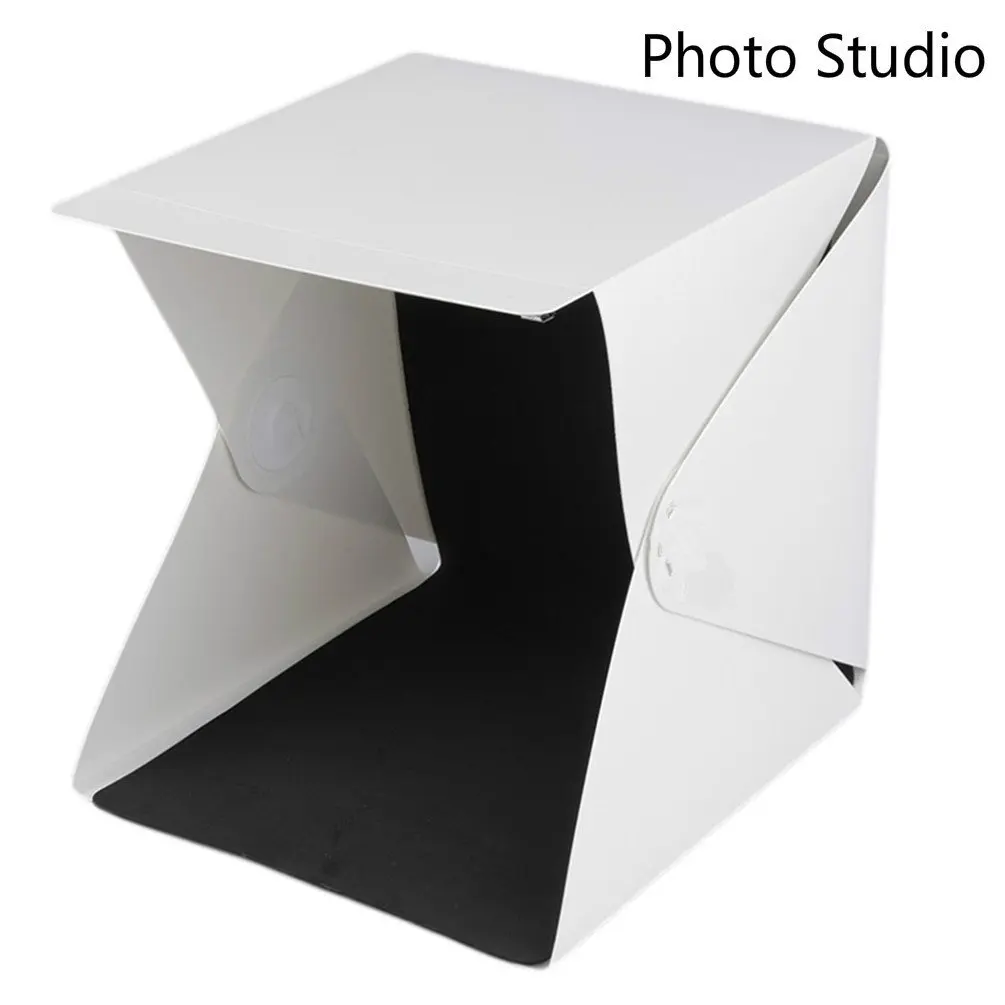 

30CMX30CMX30CM Portable Mini Folding Studio Diffuse Soft Box With LED Light Black White Background Photo Studio Accessories