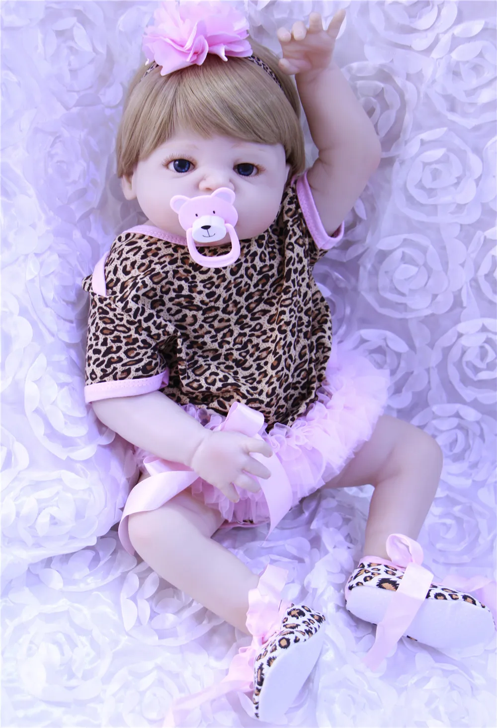 

NPKCOLLECTION brand bebe girl reborn doll reborn 22" Full silicone vinyl body children play house toy bebe menina boneca reborn