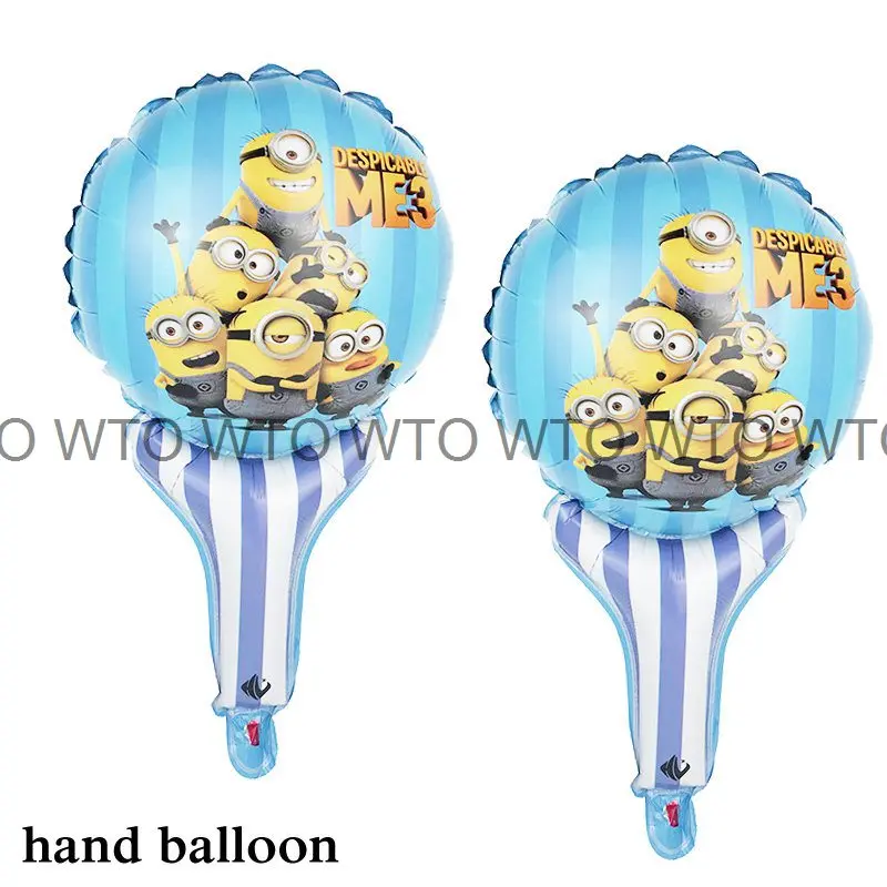 

5pcs new hand style minions balloon foil material inflated air balloons Despicable Me minions balloon for kid toys party supply