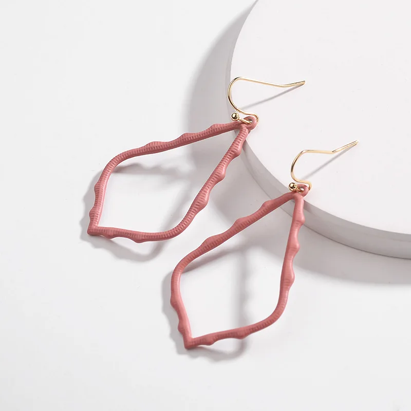 7 Colors Designer Frame Teardrop Earrings for Women Fashion Jewelry Painting Metal Water Drop Earrings Statement Ks Earrings