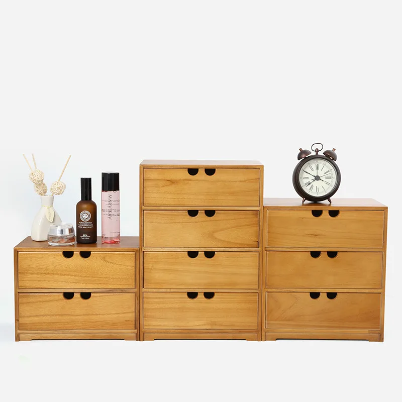 

15%Solid wood jewelry box cosmetic drawer desktop storage box desk storage rack