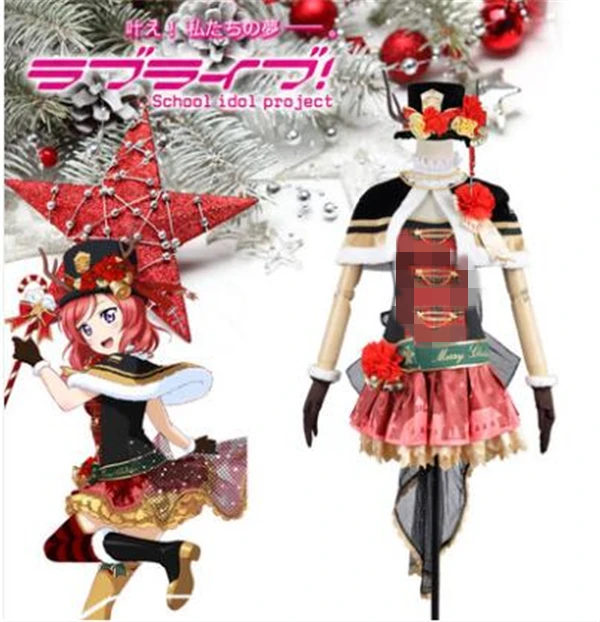 

Anime Clothes 2019 Love Live Nishikino Maki Christmas Awaking Dress Cosplay Costume Cape Socks halloween costumes for women A