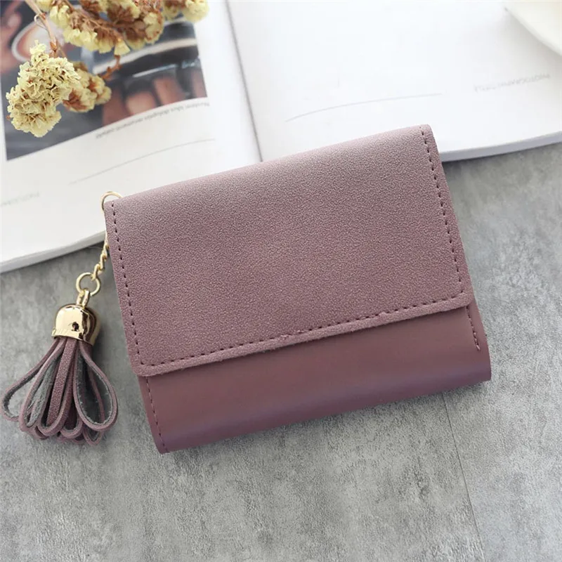  Simple Short Wallet Tassel Coin Purse Card Holders Handbag women's wallet clutch portfel cuzdan billetera carteira 40MA2324