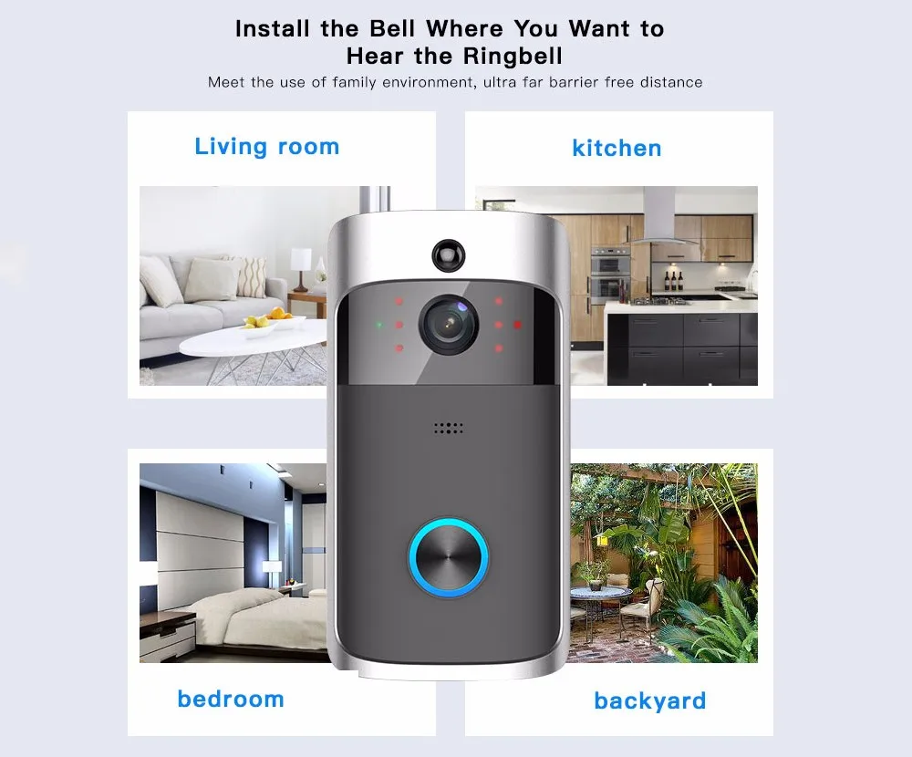 Умный дом M3 Беспроводная камера видео дверной звонок WiFi Кольцо Дверной звонок Домашняя безопасность смартфон удаленный мониторинг сигнализация датчик двери