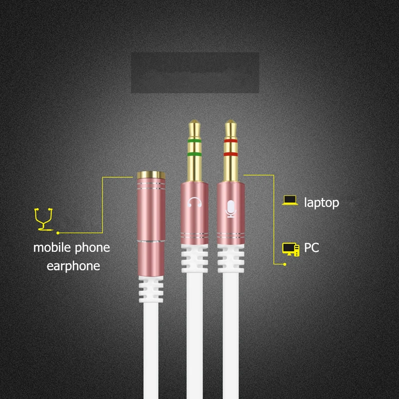Rankman Splitter AUX Cable 2 Male to Female with Mic 3.5 Jack Extension Audio Cable for Speaker Phone Car Earphone Rankman Splitter AUX Cable 2 Male to Female with Mic 3.5 Jack Extension Audio Cable for Speaker Phone Car Earphone