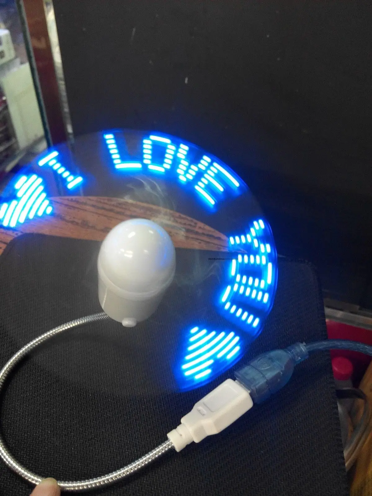 Durable 1Pcs Blue Adjustable USB Gadget Mini Flexible LED Light USB Fan
