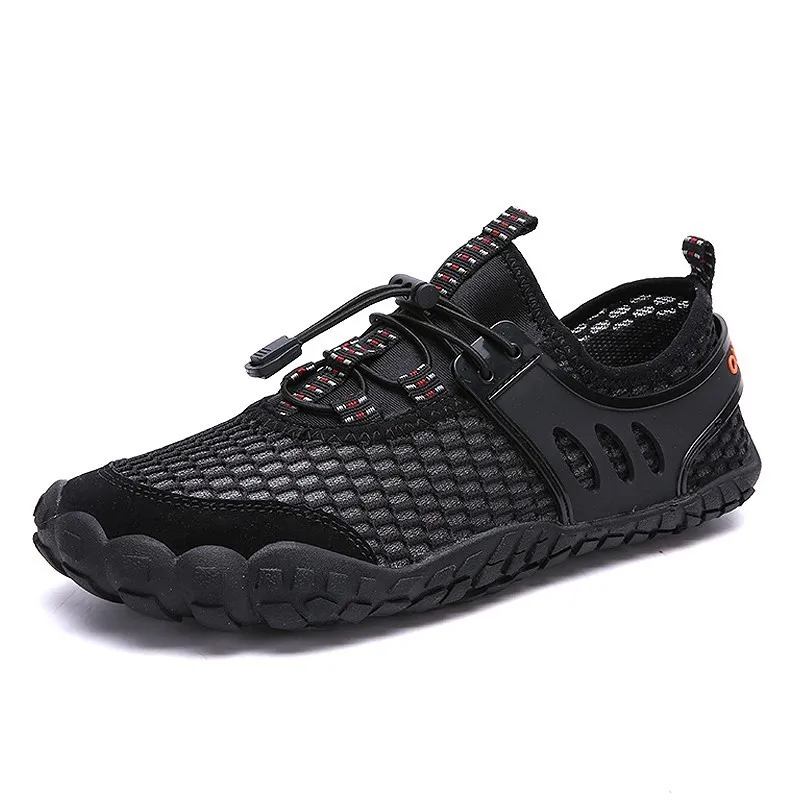 black fivefingershoe Кроссовки унисекс; летняя водонепроницаемая обувь; мужские пляжные сандалии; дышащая спортивная обувь; мужские быстросохнущие шлепанцы для плавания - Цвет: black fivefingershoe