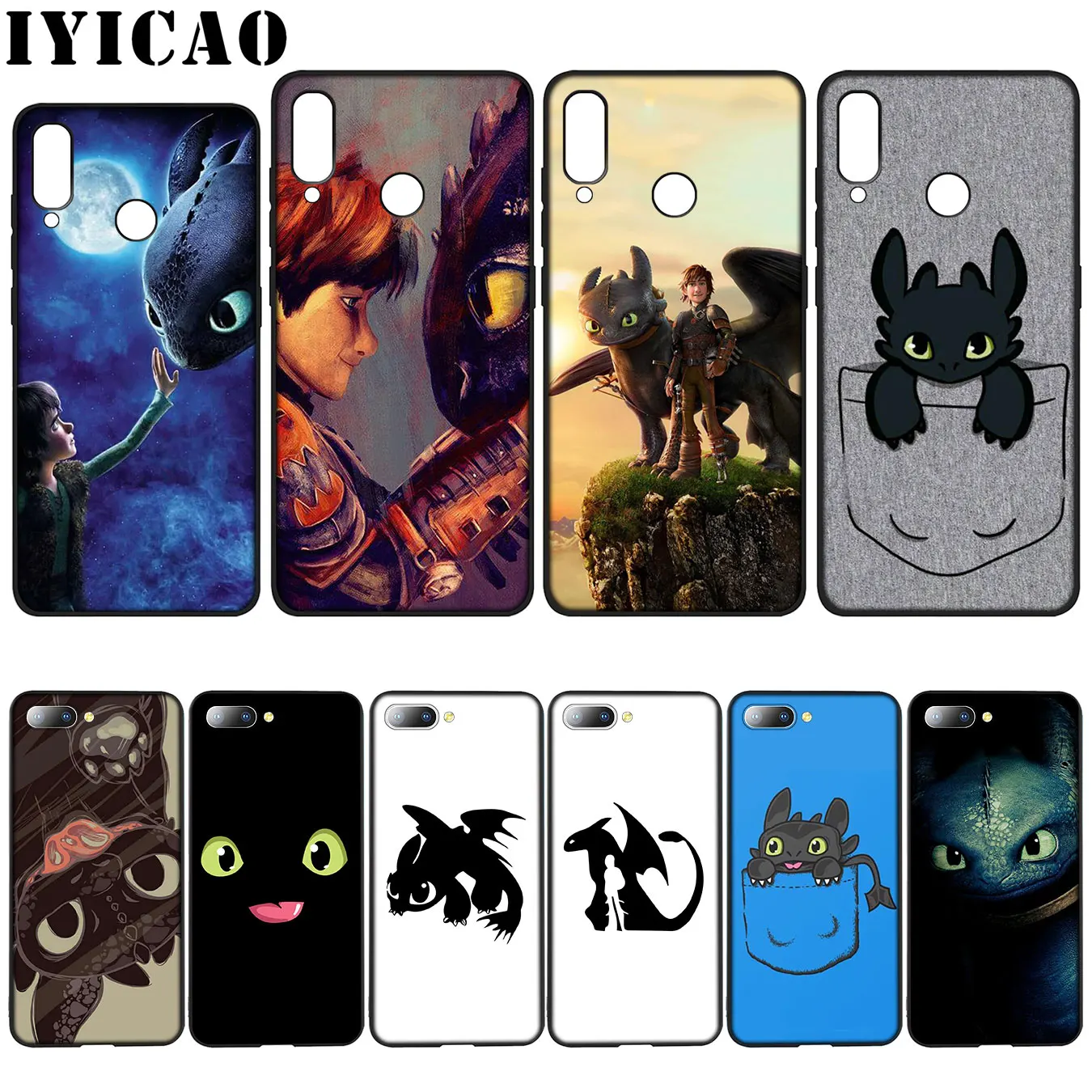 

IYICAO Toothless Train Your Dragon Silicone Soft Case for Huawei Y7 Y6 Prime Y9 2018 Honor 8C 8X 8 9 10 Lite 6A 7C 7X 7A Pro