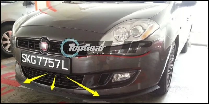 Lábios para Fiat Saia para Topgear Fãs para Carro Pára-choques Lábio Defletor Viggio Frente Spoiler Tuning - Corpo Kit Tira 9 Cheap Saia abertura frontal