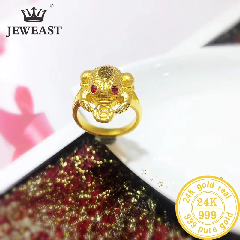 JYX 24K Pure Gold Ring Real AU 999 Solid Gold Rings Elegant Shiny Beautiful Upscale Trendy Classic Jewelry Hot Sell New