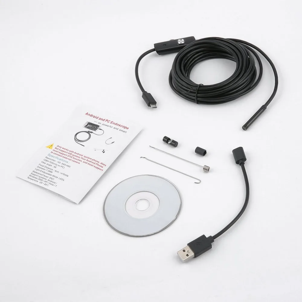 1 м/1,5 м/2 м/3,5 м/5 м Камера usb-устройство объектива кабеля Водонепроницаемый 6 светодиодный для Android эндоскоп мини-usb эндоскоп инспекционная Камера