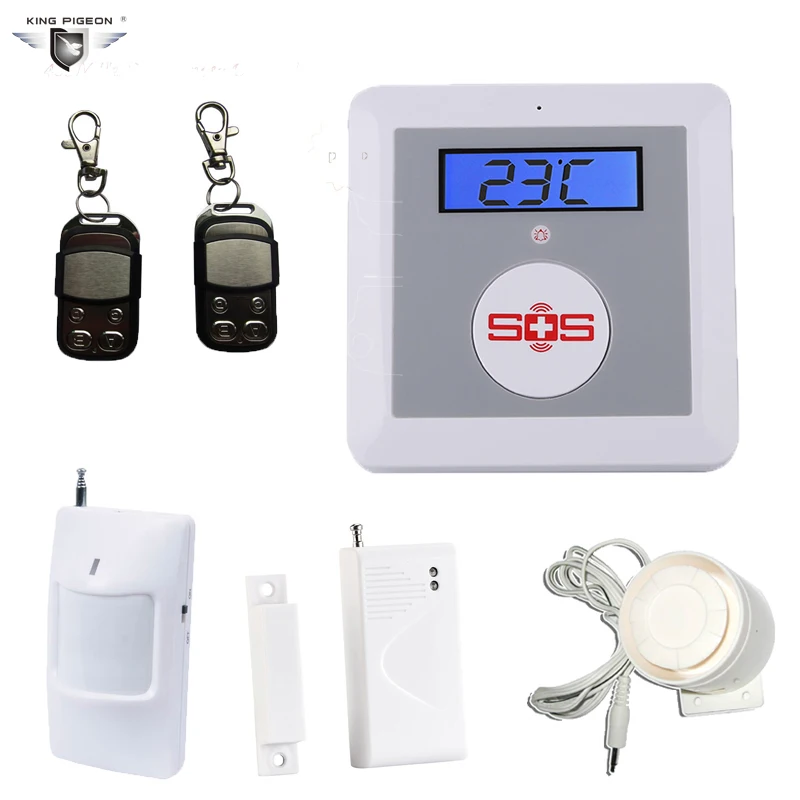 Wireless Gsm Sms Alarm Home Security Burglar System Lcd Display Elderly Alarm With Pir Motion