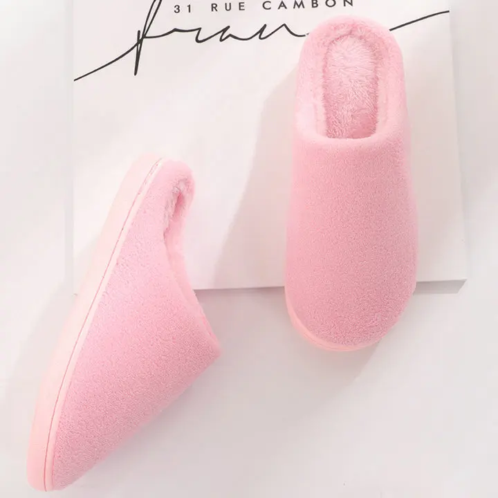 2018 Soft New Winter Warm Bedroom Winter Home Slippers Shoe Women Men Soft Cozy Cotton Shoes Woman Slipper (3)