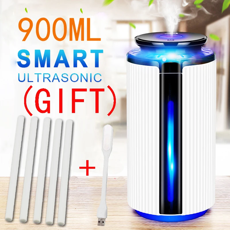 Buy 900ML Air Humidifier Ultrasonic USB Diffuser Aroma Essential Oil 7 Color Night light Cool Mist Purifier Humidificador Christmas