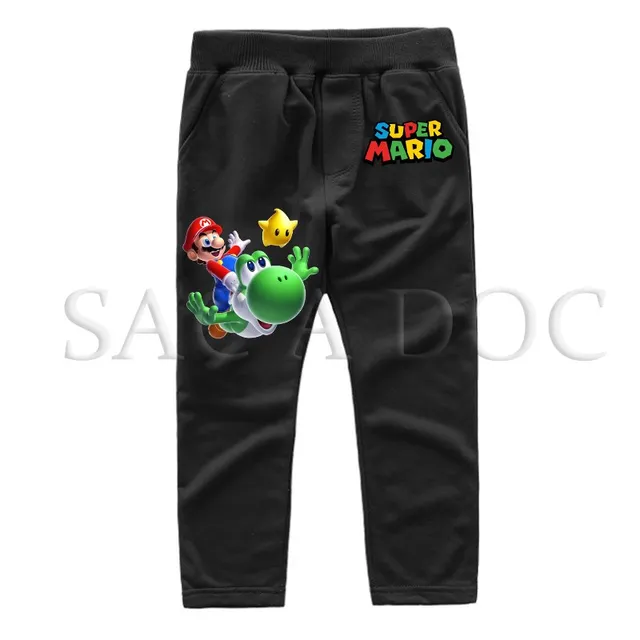 Cartoon Super Mario Print Straight Pants Kids Fashion Casual Sweatpants