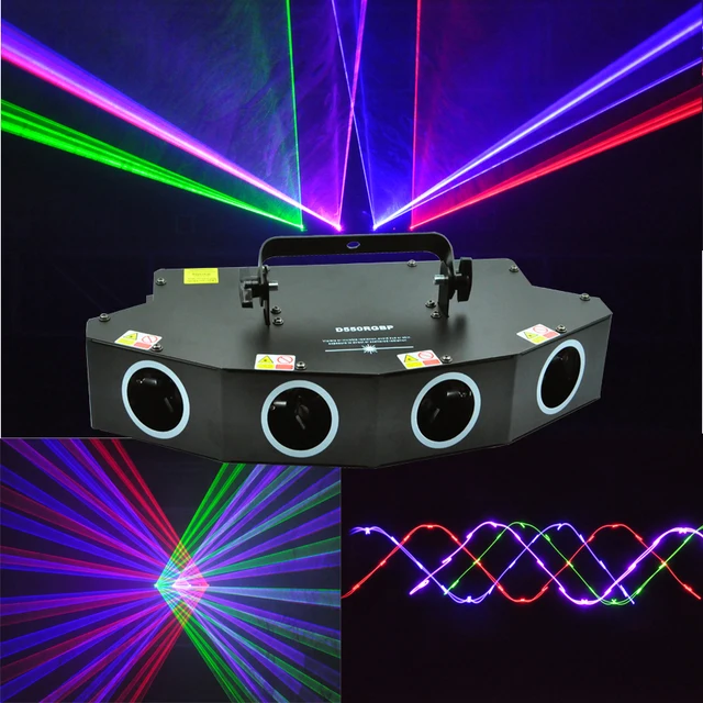 New 4 lens 550mW RGBP LED Laser Light DMX Laser Beam Effect Projector