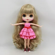 Фабрика Blyth кукла 300BL9400400 шарнир тела коричневый микс золотые волосы матовое лицо с челкой/бахромой 1/6 30 см