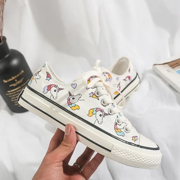Low Top Unicorn Themed Sneakers