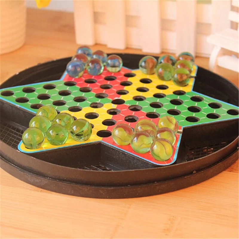 

1Set Kid Children Chinese Checkers Chessboard Battle Chess Classic Marbles Ludo Gaming Family Set