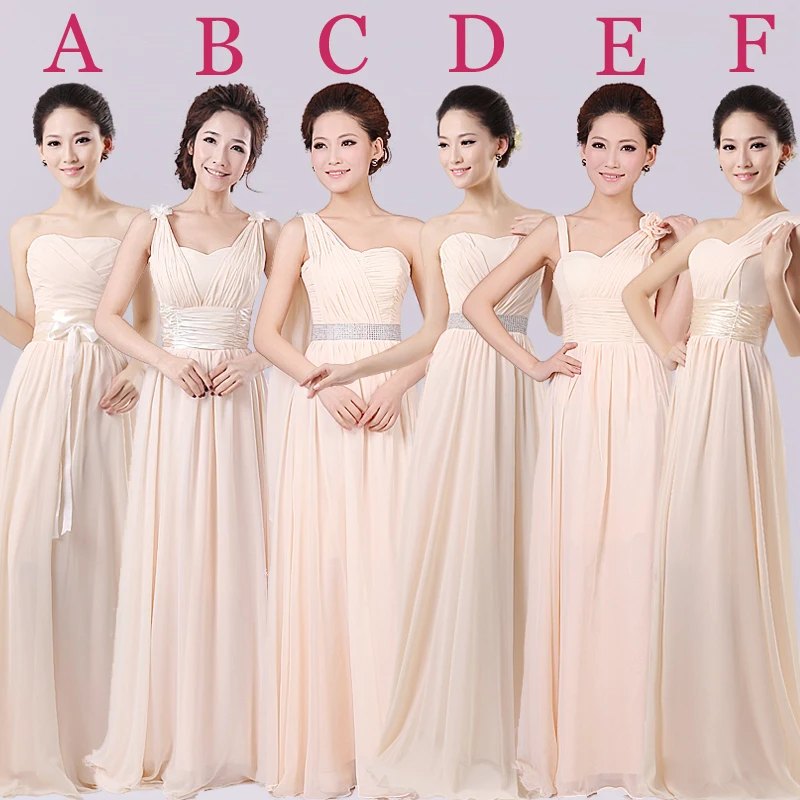 2017 6 Styles Fashion Long Plus Size Champagne Color Chiffon 2017 6 Styles Fashion Long Plus Size Champagne Color Chiffon Bridesmaid Dress Under 50 Wedding Party Maid Of Honor In Dresses From