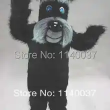 Талисман длинные волосы черный терьер собака талисман костюм мультяшный персонаж карнавальный костюм вечерние