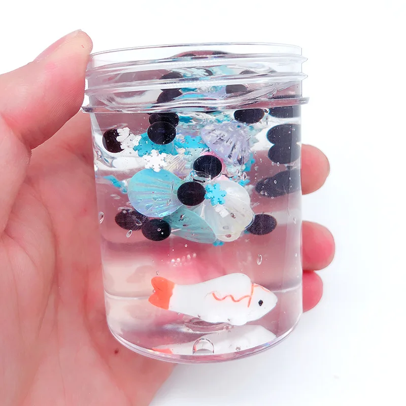 Пластилин голубого океана, светильник с пузырьками, глина, прозрачные перламутровые кристаллические слизи, моделирование, творческая глина, игрушка для снятия стресса, подарки для детей