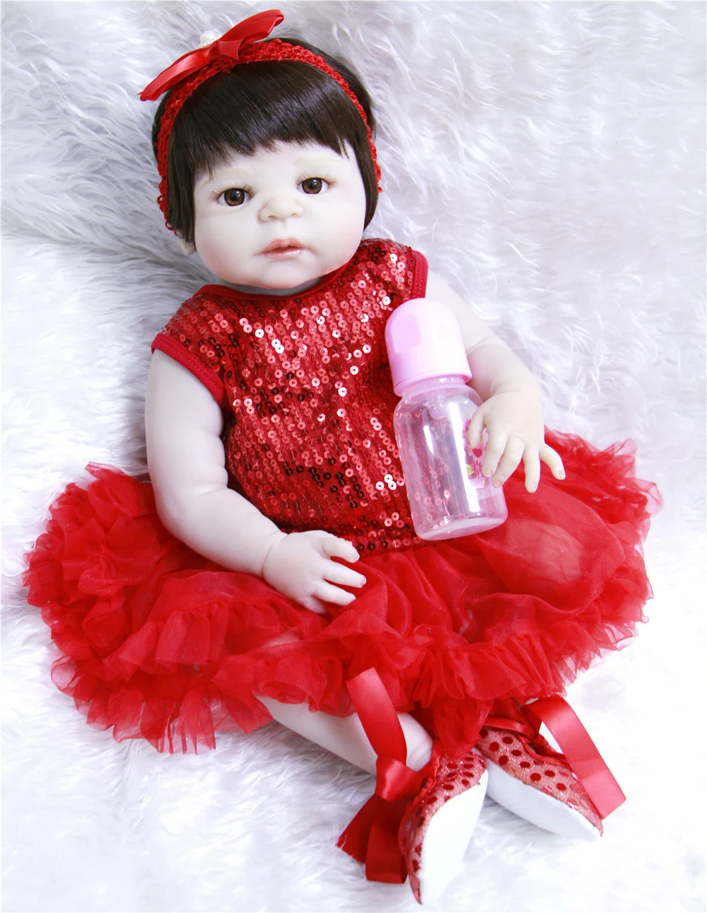 

New arrivals 23" 57cm Full silicone reborn babies dolls bathe toy girl doll as kids bebe alive birthday gift brinquedos