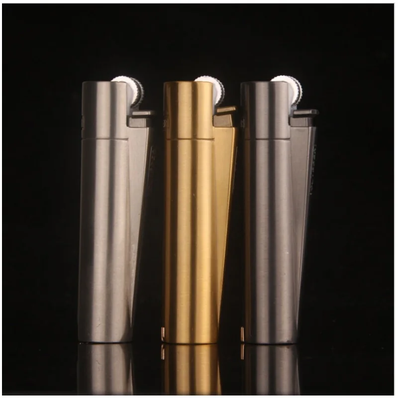 

New Fashion Retro Slim Windproof Lighter Classic Grinding Wheel Metal Isqueiro Refillable Butane gas Torch Lighters NO GAS