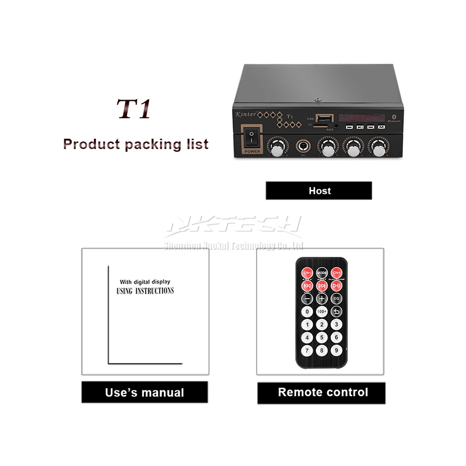 Автомобильный усилитель мощности Kinter T1 цифровой аудиоплеер Bluetooth 2CH 25 Вт RMS Hi Fi