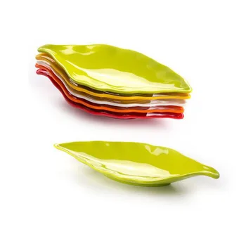 

Japanese Style Leave Shape Imitation Porcelain Sushi Dish Plates Melamine Dishes Dinnerware Utensil Restaurant Household ZA6506