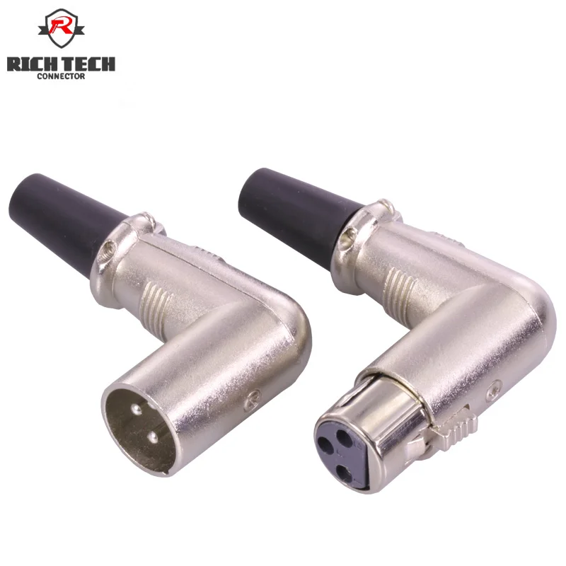 1 комплект U форма 3 контактный разъем XLR штекер+ Женский Джек микрофонный кабель адаптера