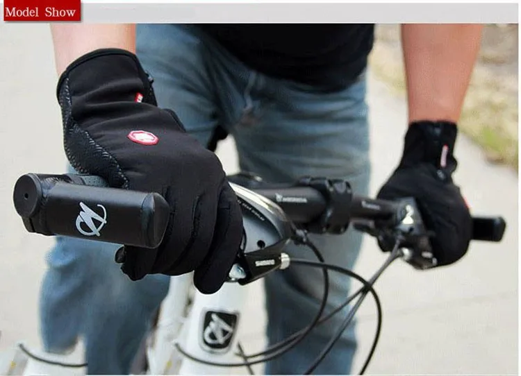 Спорт на открытом воздухе Windstopper водонепроницаемые перчатки черные перчатки для верховой езды мотоциклетные перчатки сенсорный экран черный полный палец мужчины