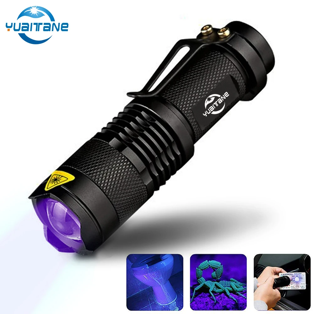 

UV Flashlight UV Torch Light Ultra Violet Light Blacklight UV Lamp use AA Battery For Marker Checker Detection SK68