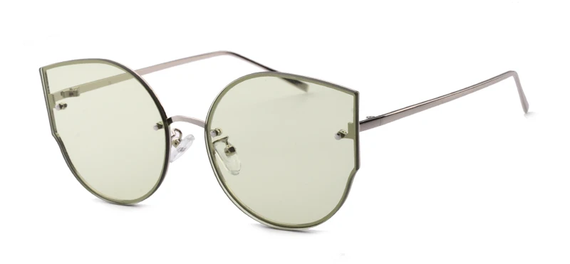 Модные женские солнцезащитные очки, круглые, кошачий глаз, солнцезащитные очки, UV400, высокое качество, oculos de sol feminino, металлическая оправа, цветные очки, 740R