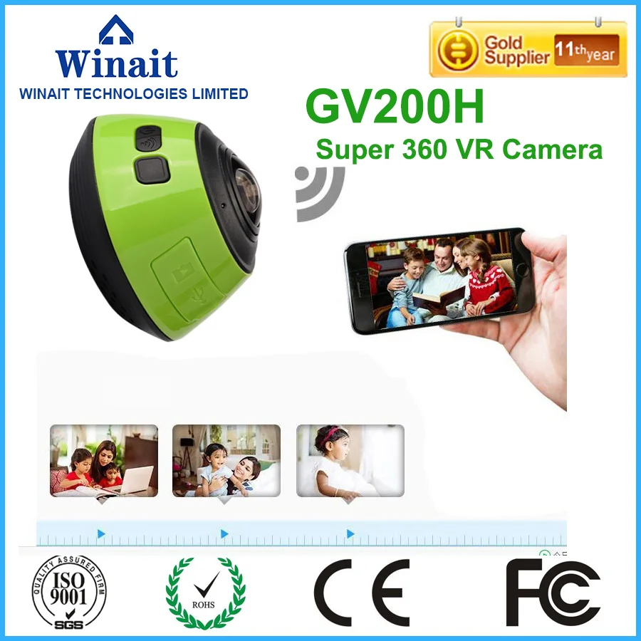 

2016 Popular 360 Action Sport Camera Mini Camera 720P VR Camera Build-in WiFi 1280 * 720 24FPS Sports DV Camcorder