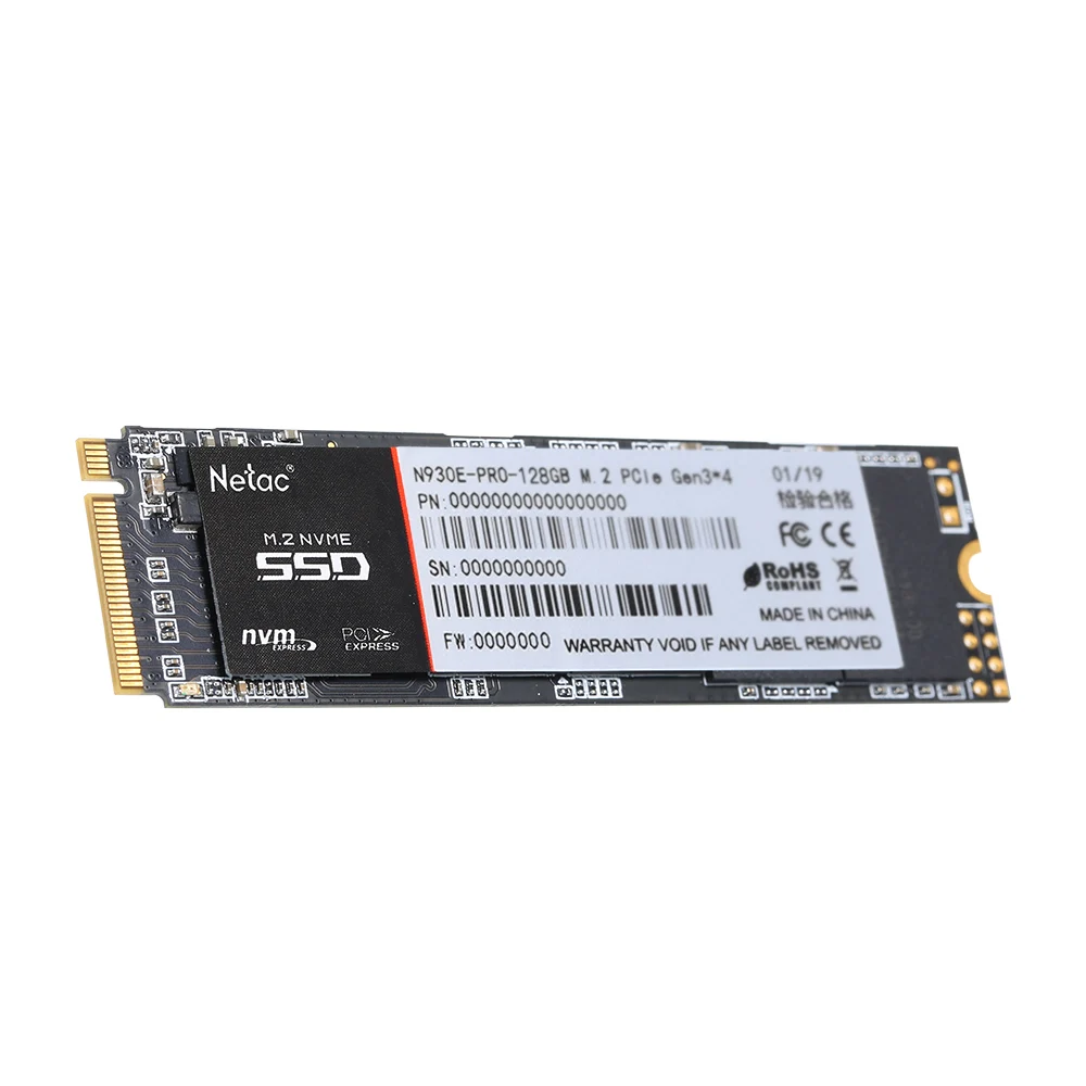 Netac N930E Pro M.2 2280 SSD 128GB 256GB 512GB NVMe PCIe Gen3* 4 3D MLC/TLC NAND Flash Внутренний твердотельный накопитель для ПК компьютера