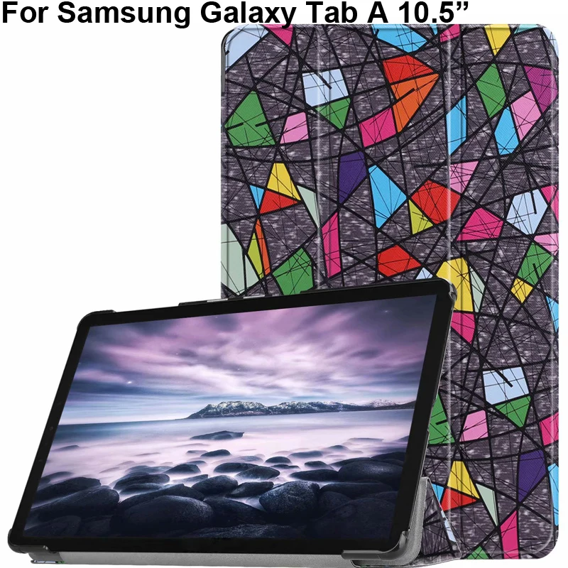 

Fashion Popular Painting Cover for Samsung Galaxy Tab A 10.5 Capa Stand Holder Flip Case SamsungTab A 10.5inch SM-T595 T590N Bag