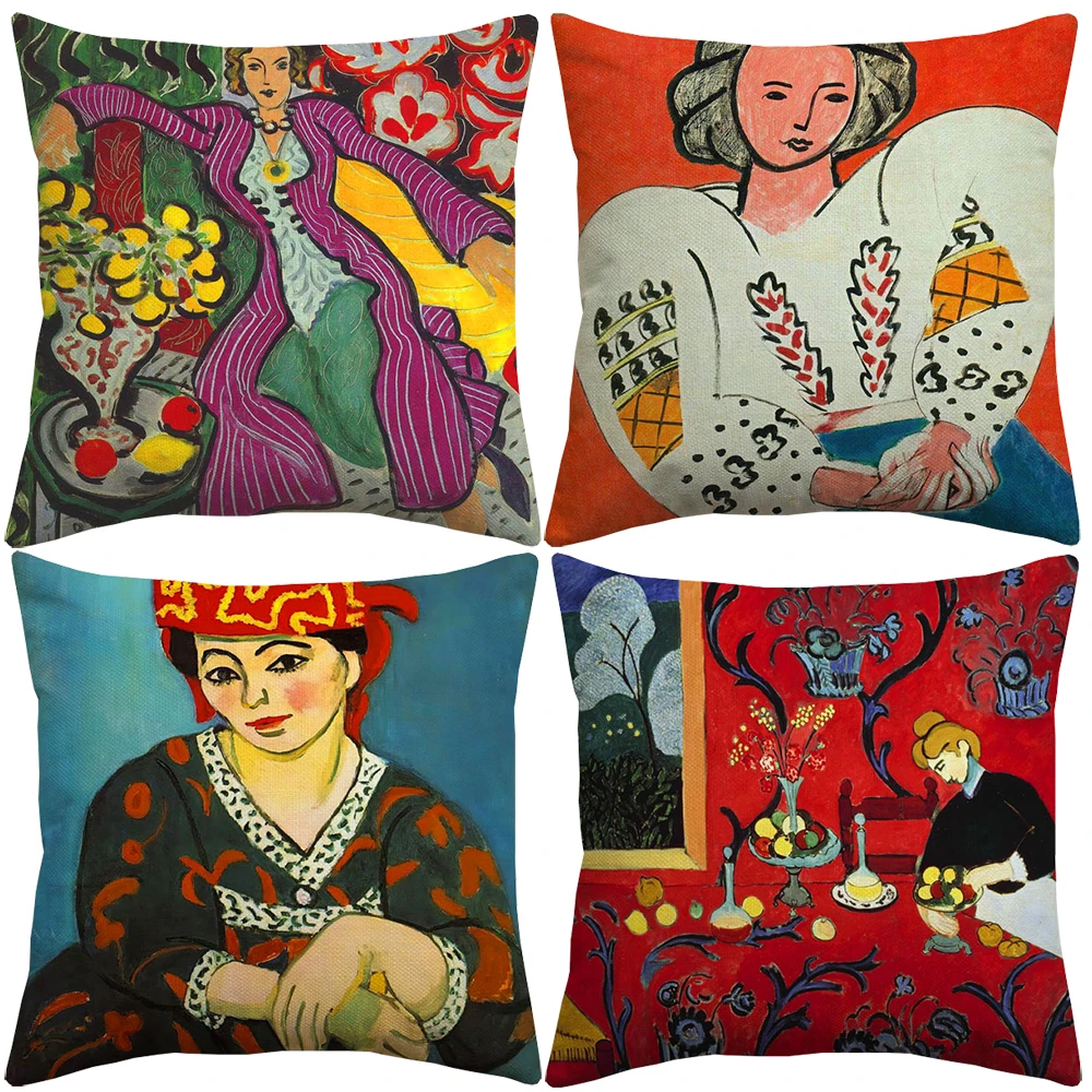 

Henri Matisse Paintings Cushion Covers Woman with a Hat The Open Window Art Cushion Cover Sofa Couch Decorative Pillow Case