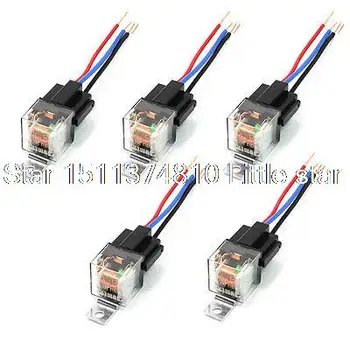 

DC24V 80 Amp 4 Pin Female Socket Green Indicator 1NC SPST JD2912 Car Relay 5 Pcs