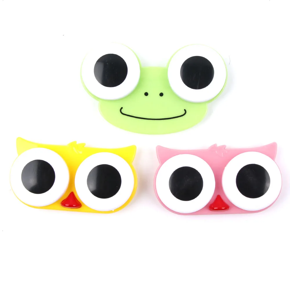 1PCS Sweet Cartoon 3D Big Eyes Contact Lenses Box & Case Owl Frog