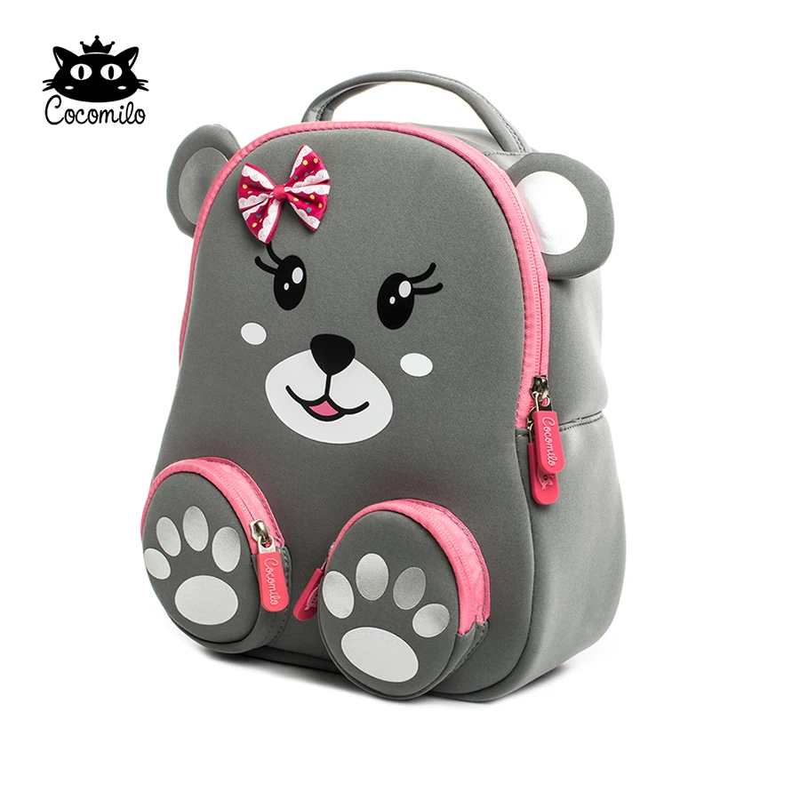 Cocomilo брендовый Детский рюкзак с 3D изображением животных, Водонепроницаемый школьный ранец для мальчиков и девочек, детская школьная сумка с рисунком кота медведя