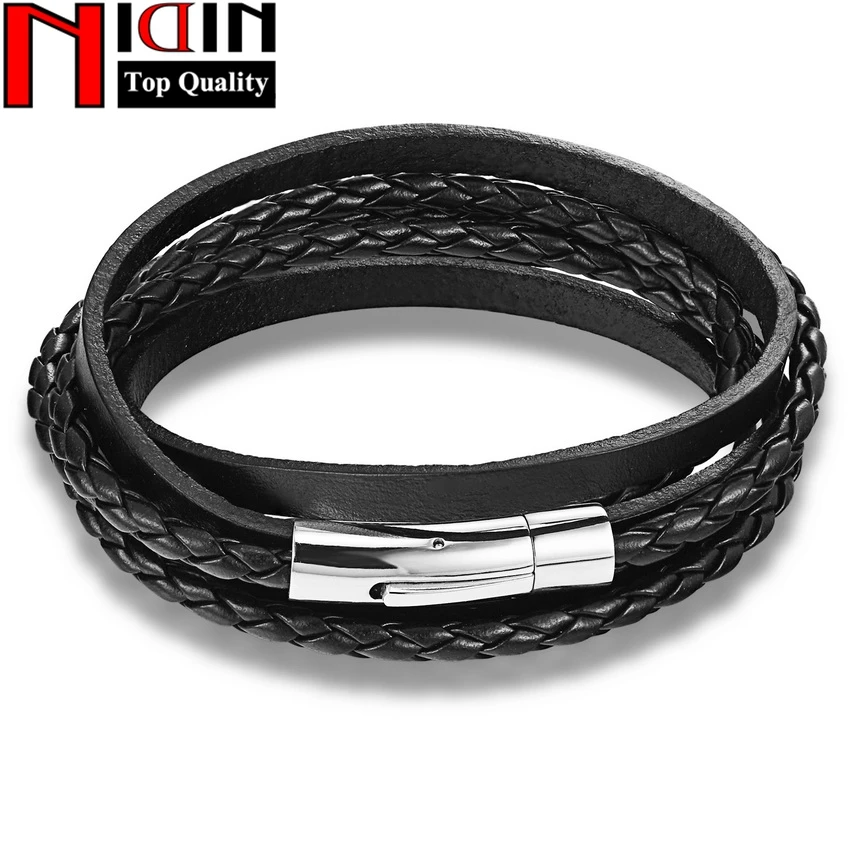 

Charm Bracelets men Jewelry Genuine Leather Bracelets & Bangles Mens Bracelet Stainless Steel Bracelet Braid for women Bangles