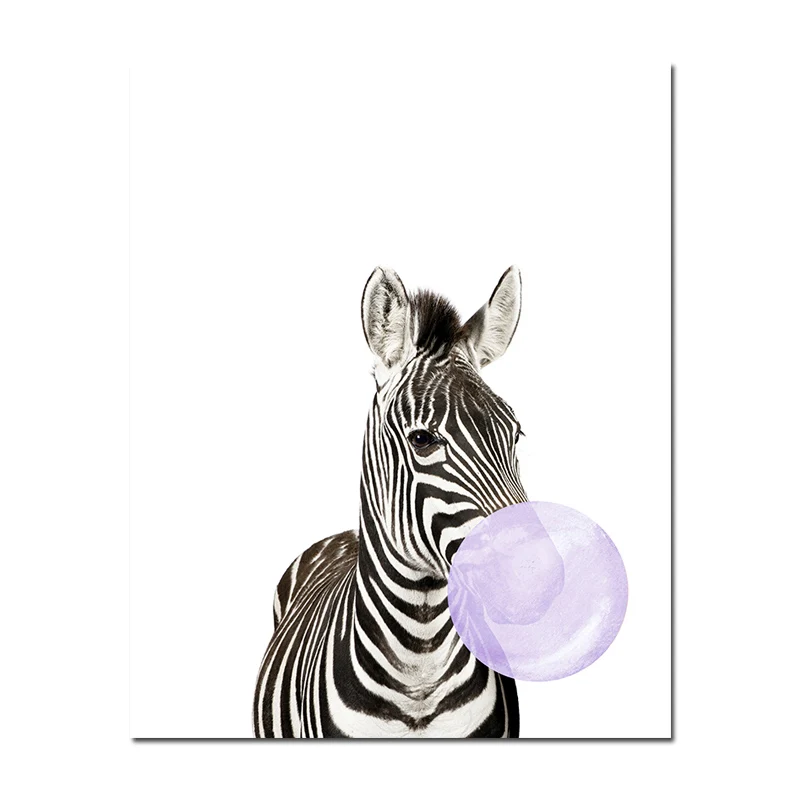 NDITB, детское животное, Зебра, жираф, олень, пузырьковый холст, художественная живопись, постер для детской комнаты, принт, Настенная картина для детей, декор для гостиной - Цвет: Picture 5