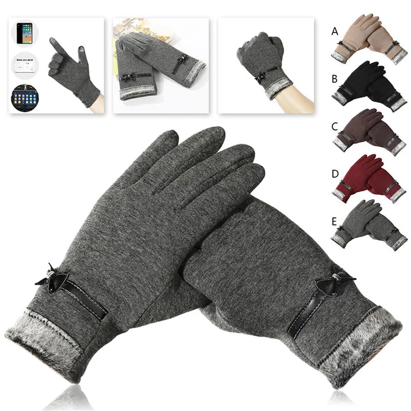  Women`s Casual Winter Outdoor Sports Riding Gloves Warm Windproof Mittens guantes eldiven handschoenen 40FE2222