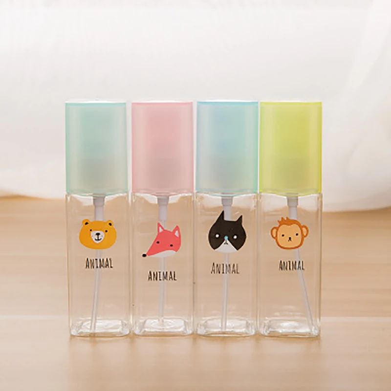 

35ml/50ml Travel Transparent Cartoon Plastic Spray Refillable Bottle Small Mini Empty Reusable Skin Care Moist Perfume Atomizer